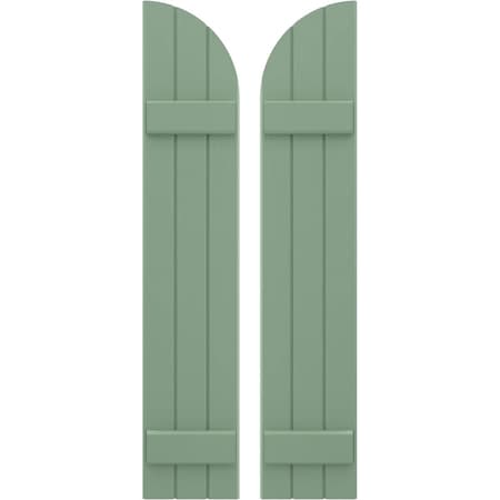 Ekena Millwork Americraft 3-Board (2 Batten) Wood Joined Board-n-Batten Shutters w/ Arch Top, ARW101BQ311X65TGH, PR ARW101BQ311X65TGH